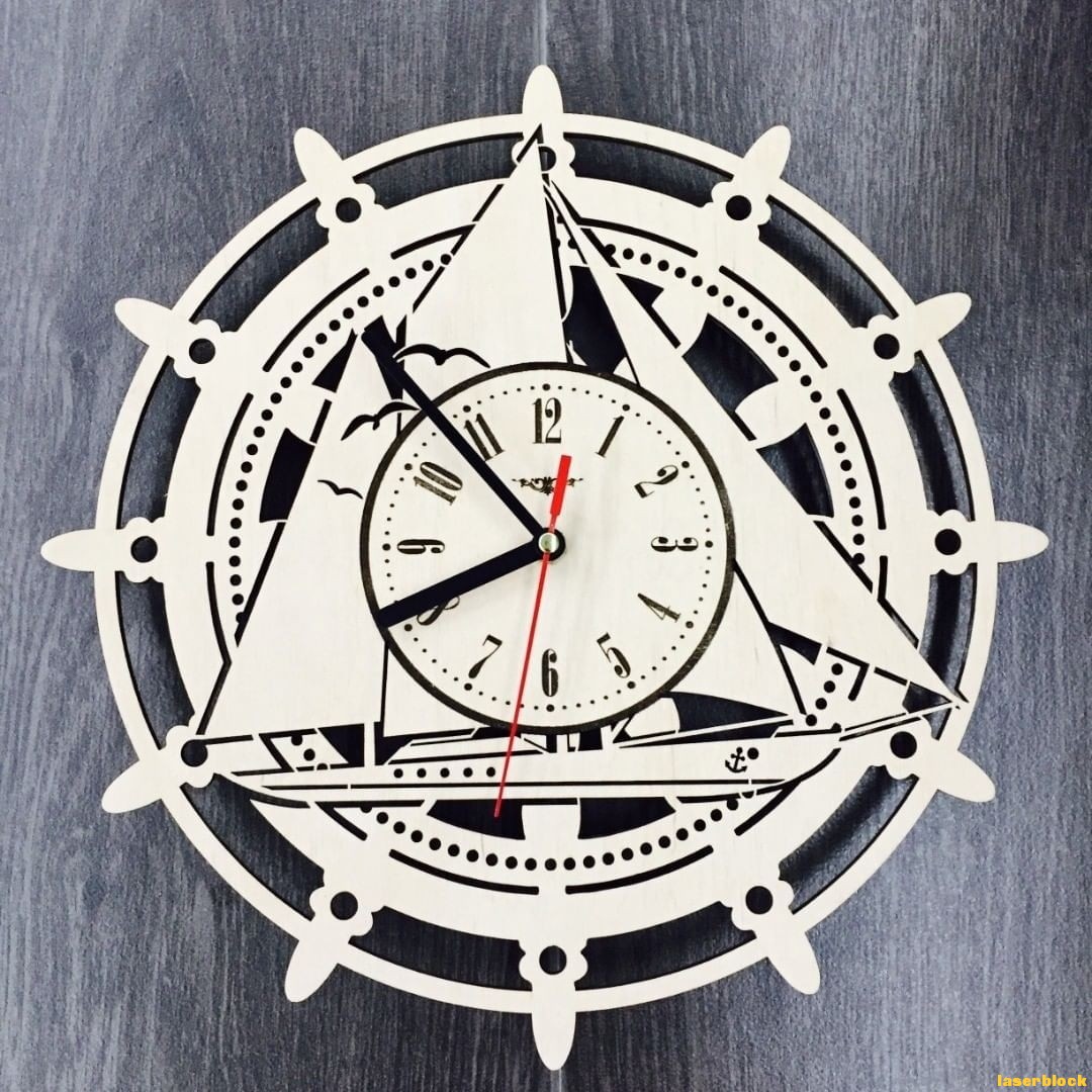 激光切割创意设计图丨航海时钟